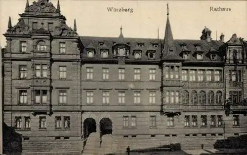 Ak Würzburg am Main Unterfranken, Rathaus