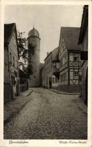 Ak Gerolzhofen in Unterfranken, Weiße-Turm-Straße, Fachwerkhaus