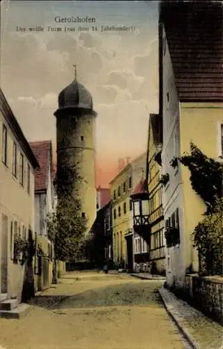 Ak Gerolzhofen in Unterfranken, der weiße Turm