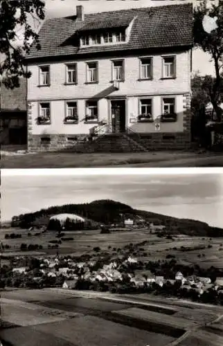 Ak Waldkatzenbach Waldbrunn im Odenwald, Gasthof zur Post Eduard Emig, Panorama