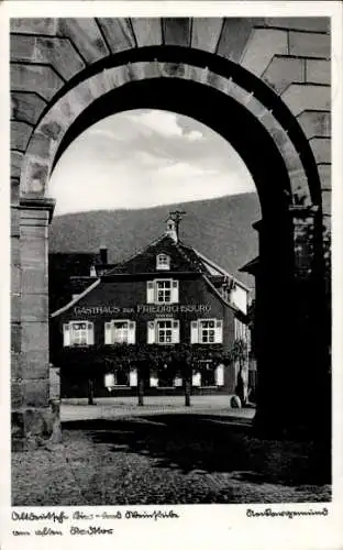 Ak Neckargemünd am Neckar, Gasthaus zur Friedrichsburg, Tor