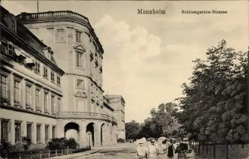 Ak Mannheim in Baden, Schlossgarten Straße