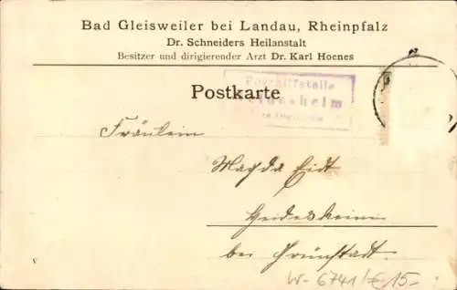 Ak Gleisweiler in der Pfalz, Dr Schneider's Heilanstalt