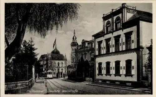 Ak Maikammer Rheinland Pfalz, Am Lindeneck, Straßenbahn, Gebäude