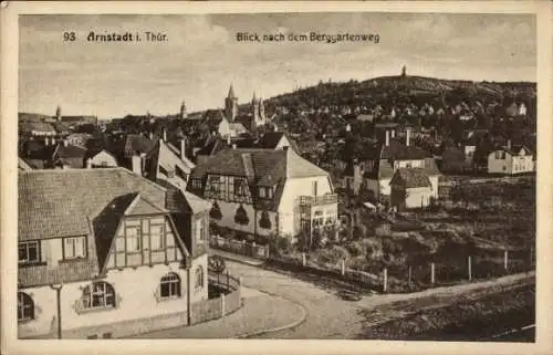Ak Arnstadt in Thüringen, Blick auf die Alteburg u. Berggartenweg