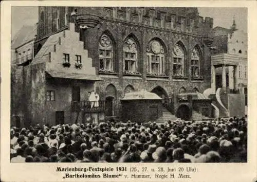 Ak Schulenburg Pattensen an der Leine, Marienburg, Festspiele 1931, Bartholomäus Blume
