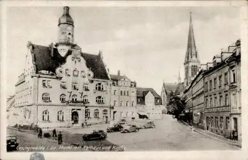 Ak Geringswalde Sachsen, Markt, Rathaus, Kirche