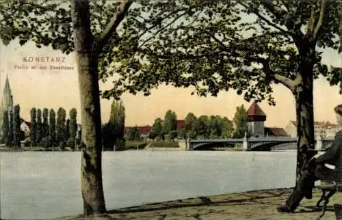 Ak Konstanz am Bodensee, Seestraße, Brücke