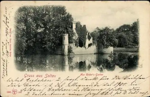Ak Soltau Lüneburger Heide Niedersachsen, Röders Garten, Teilansicht, Schloss