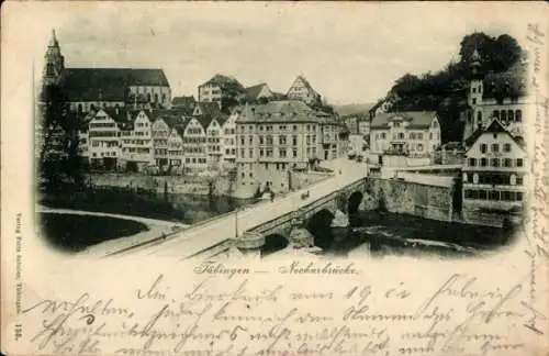 Ak Tübingen am Neckar, Neckarbrücke, Teilansicht