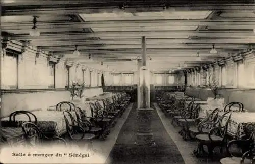 Ak Dampfer Senegal, Speisesaal, Messageries Maritimes, MM