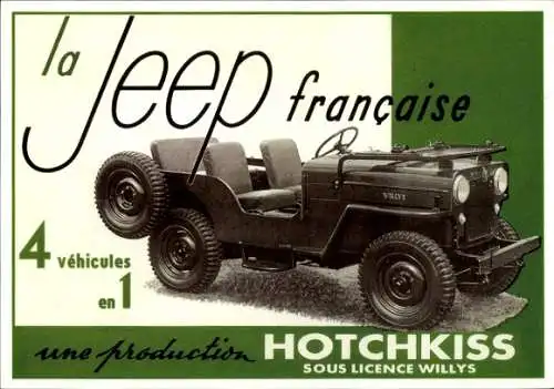 Ak French Automobile, Der französische Jeep, Zivilmodell