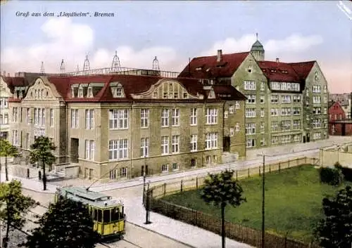 Ak Hansestadt Bremen, Lloydheim, Straßenbahn