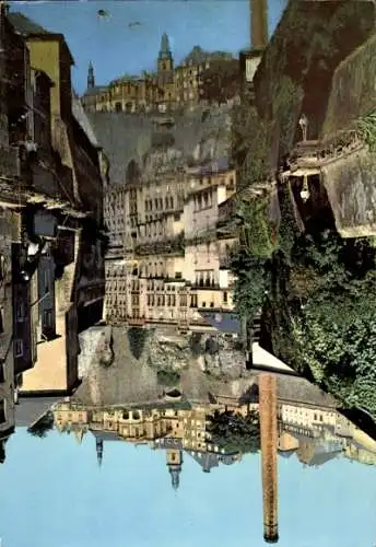Ak Luxembourg Luxemburg, Malerisches Alzette in Grund mit Villa Haute