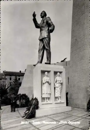 Ak Trento Trient Südtirol, Monumento ad Alcide de Gasperi