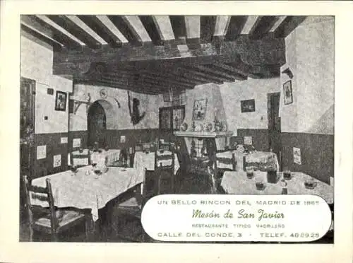 Ak San Javier Murcia Stadt Spanien, Blick ins Café, Straßenplan rückseitig