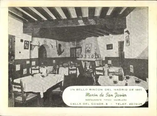 Ak San Javier Murcia Stadt Spanien, Blick ins Café, Straßenplan rückseitig