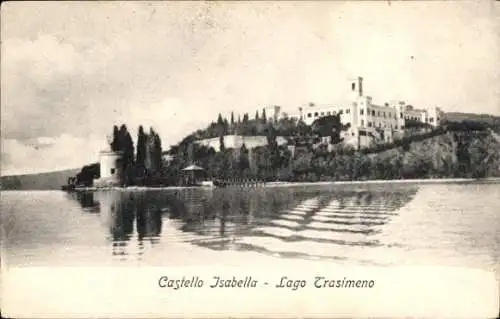 Ak Passignano sul Trasimeno Umbria, Castello Isabella, Lago Trasimeno