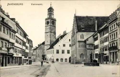 Ak Ravensburg in Württemberg Oberschwaben, Viehmarkt