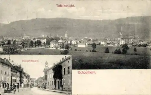 Ak Schopfheim in Baden, Gesamtansicht, Hauptstraße