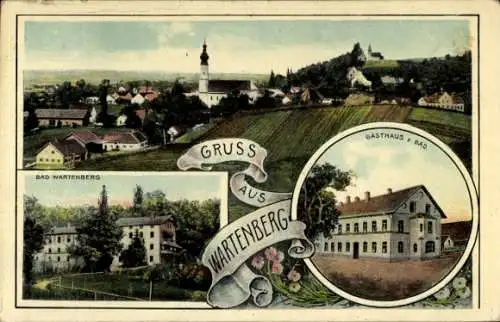 Ak Wartenberg Oberbayern, Gesamtansicht, Gasthaus zum Bad