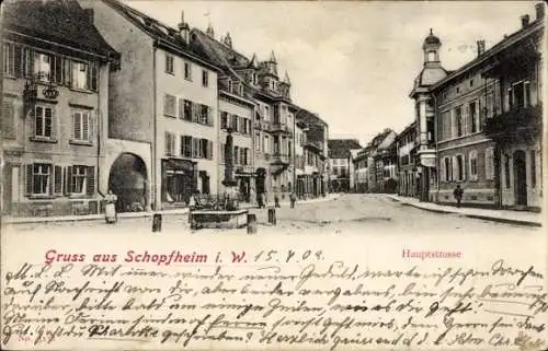 Ak Schopfheim in Baden, Hauptstraße