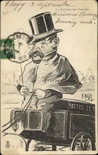 Künstler Ak La Roulotte des Postiers