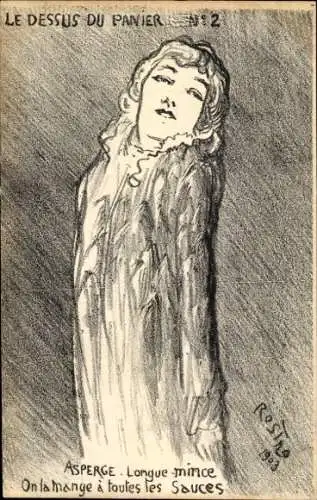 Künstler Ak Schauspielerin Sarah Bernhardt, Karikatur