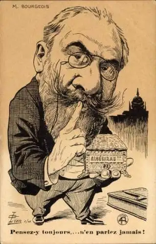 Ak M. Bourgeois, Französische Karikatur