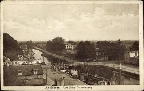 Ak Apeldoorn Gelderland, Kanal, Deventerbrücke