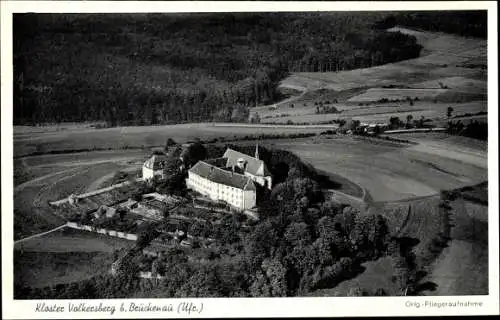 Ak Bad Brückenau in Unterfranken, Kloster Volkersberg, Fliegeraufnahme