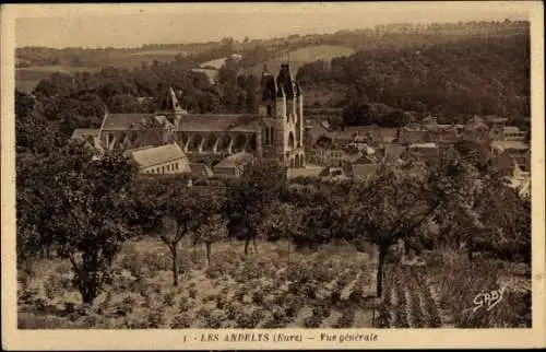 Ak Les Andelys Eure, Gesamtansicht, Kirche