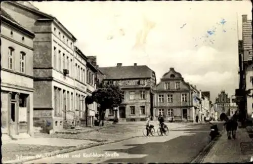 Ak Tribsees in Mecklenburg Vorpommern, Markt, Karl-Marx-Straße