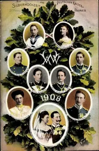 Ak Silberhochzeit des Deutschen Kaiserpaares, Kaiser Wilhelm II., Kaiserin Auguste Viktoria