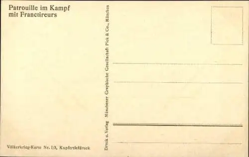 Künstler Ak Hoffmann, A., Patrouille im Kampf mit Franktireurs