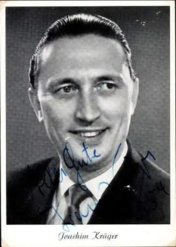 Ak Schauspieler Joachim Krüger, Portrait, Autogramm