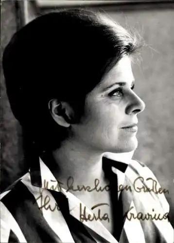 Ak Schauspielerin Herta Kravina, Portrait, Autogramm
