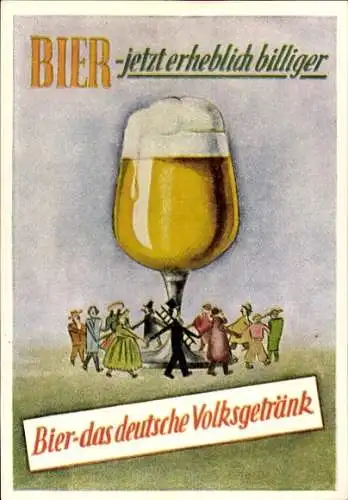 Künstler Ak Bier, jetzt erheblich billiger, das deutsche Volksgetränk, Schornsteinfeger