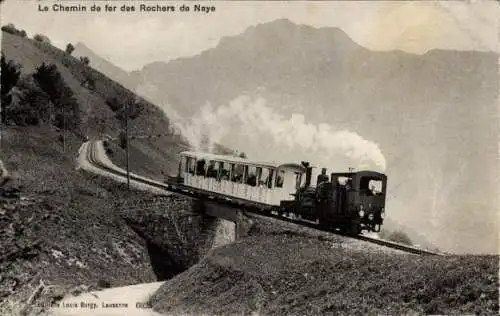 Ak Veytaux Kanton Waadt, Rochers de Naye, Zahnradbahn