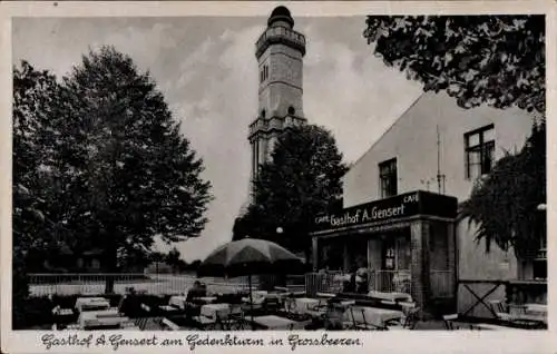 Ak Großbeeren Brandenburg, Gasthof A. Gensert, Gedenkturm