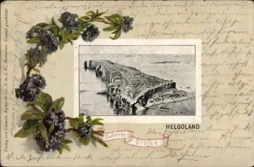 Präge Passepartout Ak Nordseeinsel Helgoland, Gesamtansicht