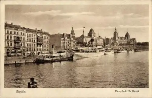 Ak Szczecin Stettin Pommern, Dampfschiffbollwerk