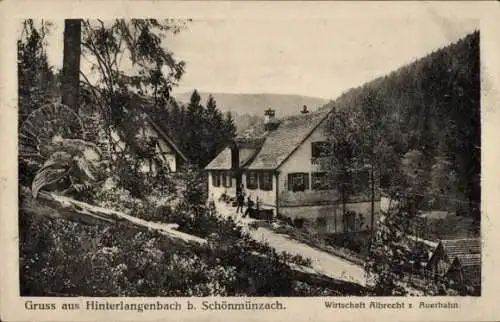 Ak Hinterlangenbach Baiersbronn im Schwarzwald, Wirtschaft Albrecht von Auerhahn
