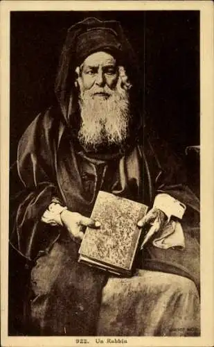 Judaika Ak Rabbiner, Gebetbuch, Portrait