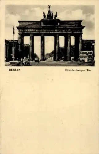 Ak Berlin Mitte, Brandenburger Tor, Fahrzeuge, Bus