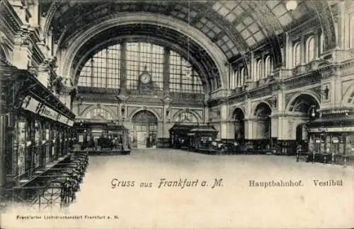 Ak Frankfurt am Main, Hauptbahnhof, Vestibül