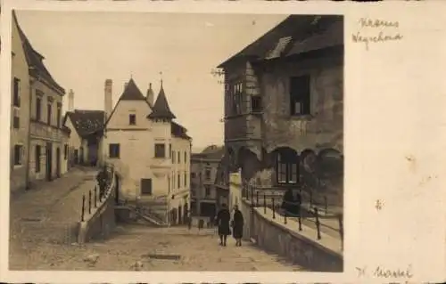 Ak Krems an der Donau in Niederösterreich, Wegscheid, Straßenpartie