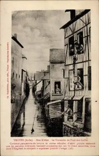 Ak Troyes Aube, Rue Kleber, Le Traversin du Pont des Cailles