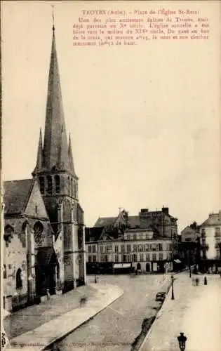 Ak Troyes Aube, Place de l'Eglise St-Remi