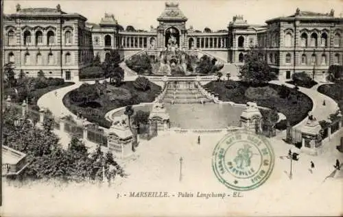 Ak Marseille Bouches du Rhône, Palais Longebamp
